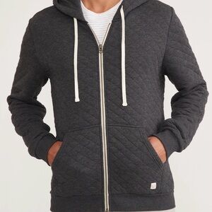 Marine Layer Men's Quilted Navy Zip-Up Sweater
